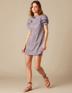 Nicoli Dresses<BLUE FLORAL DRESS Lila