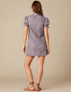 Nicoli Dresses<BLUE FLORAL DRESS Lila