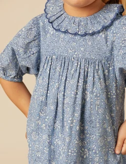 Nicoli Dresses<BLUE FLORAL DRESS Azules claros