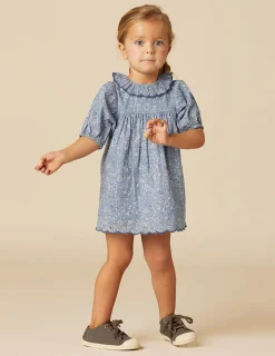 Nicoli Dresses<BLUE FLORAL DRESS Azules claros