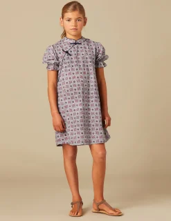 Nicoli Dresses<BLUE FLORAL DRESS Lila