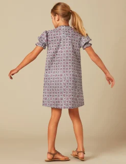 Nicoli Dresses<BLUE FLORAL DRESS Lila