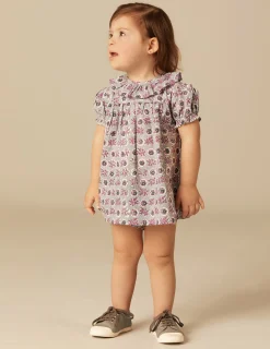 Nicoli Dresses<BLUE FLORAL DRESS Verdes