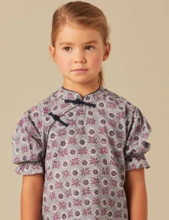 Nicoli Dresses<BLUE FLORAL DRESS Lila