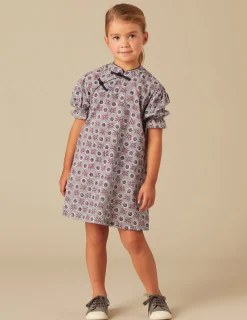 Nicoli Dresses<BLUE FLORAL DRESS Lila