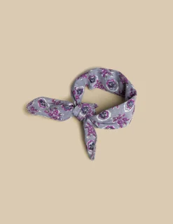 Nicoli Mini scarves|Neckerchiefs<BLUE FLORAL SCARF Verdes