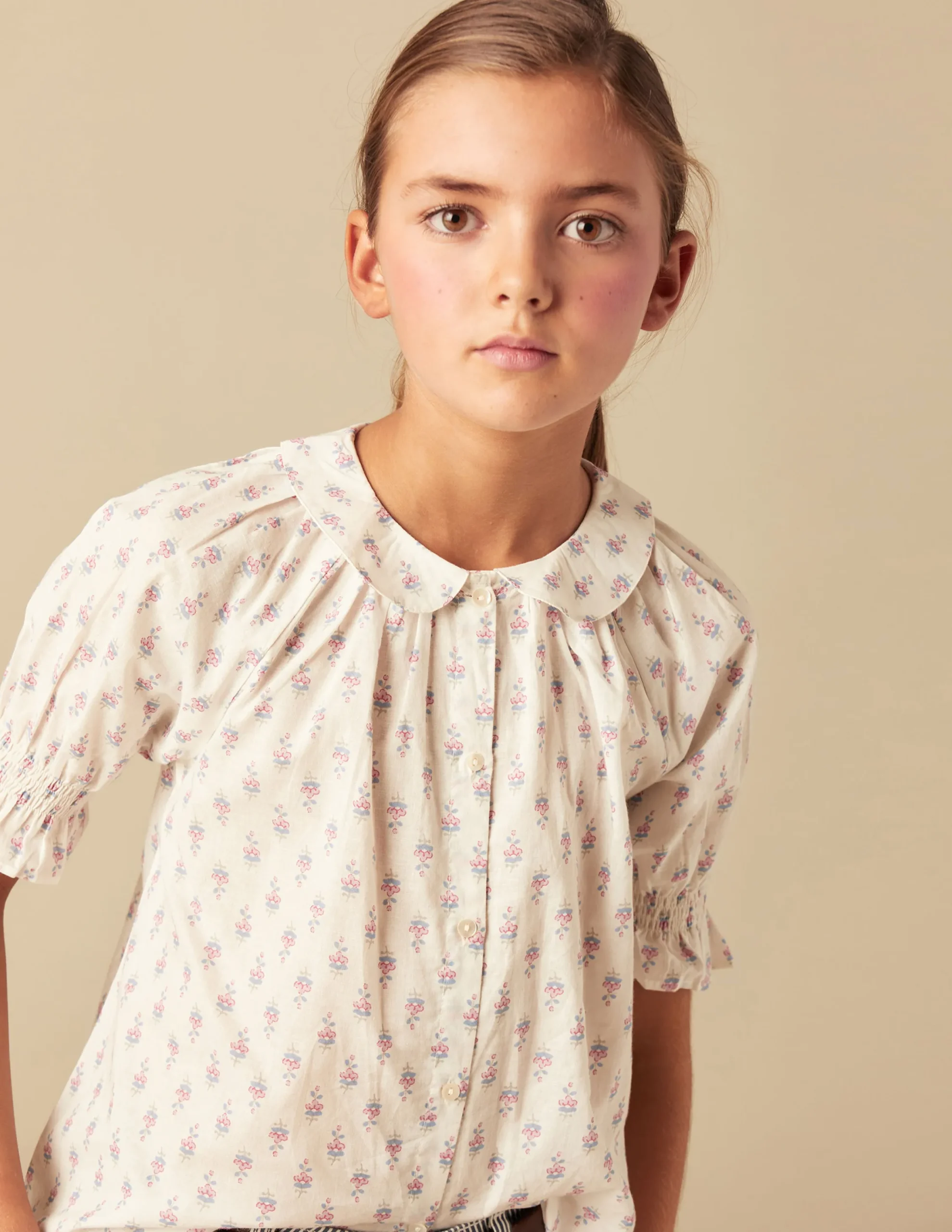 Nicoli Shirts<BLUE FLOWERS SHIRT Crudos