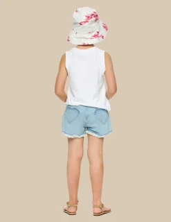 Nicoli Denim|Shorts<BLUE HEART POCKET SHORTS Azules claros