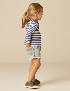 Nicoli Denim|Shorts<BLUE HEART POCKET SHORTS Azules claros