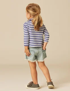 Nicoli Denim|Shorts<BLUE HEART POCKET SHORTS Azules claros