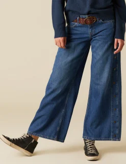 Nicoli Trousers|Denim<BLUE JEANS SIDE BUTTONS Azul vaquero