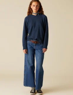 Nicoli Trousers|Denim<BLUE JEANS SIDE BUTTONS Azul vaquero