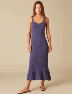 Nicoli Dresses<BLUE KNIT DRESS Azules