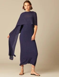 Nicoli Scarves & Shawls<BLUE KNIT SHAWL Azules