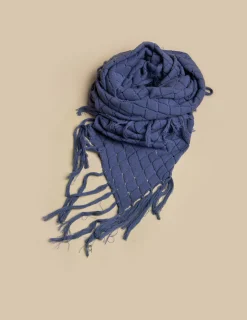 Nicoli Knitwear|Scarves & Shawls<BLUE KNIT SHAWL Azules