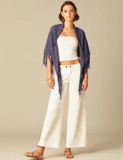 Nicoli Knitwear|Scarves & Shawls<BLUE KNIT SHAWL Azules