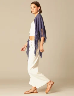 Nicoli Knitwear|Scarves & Shawls<BLUE KNIT SHAWL Azules