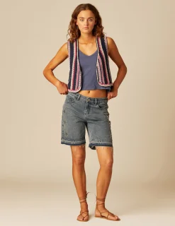 Nicoli Waistcoats|Knitwear<BLUE KNIT VEST Azules