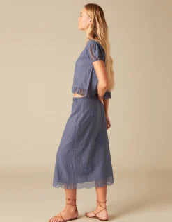 Nicoli Shirts & Blouses<BLUE LACE SHIRT Azules