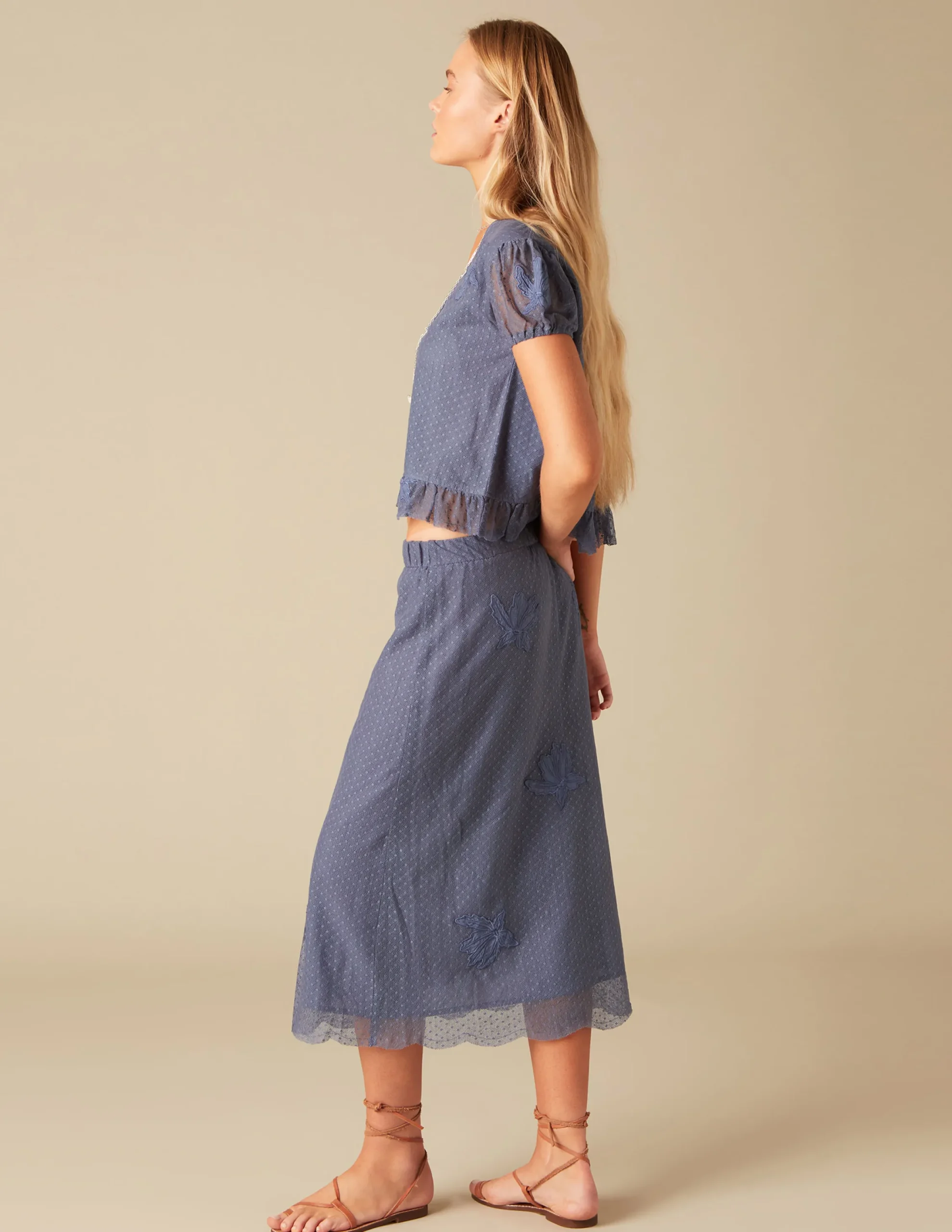 Nicoli Shirts & Blouses<BLUE LACE SHIRT Azules