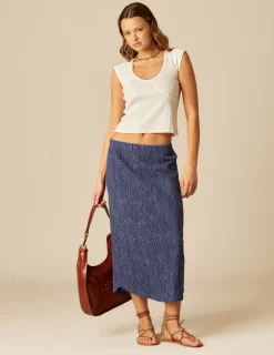 Nicoli Skirts<BLUE LACE SKIRT Azules oscuros