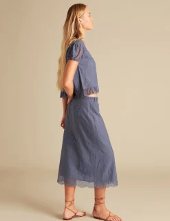 Nicoli Skirts<BLUE LACE SKIRT Azules