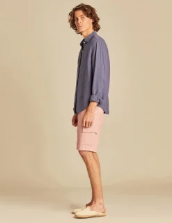 Nicoli Shirts<BLUE LINEN SHIRT Blancos