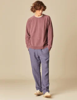 Nicoli Trousers<BLUE LINEN TROUSERS Verde caza