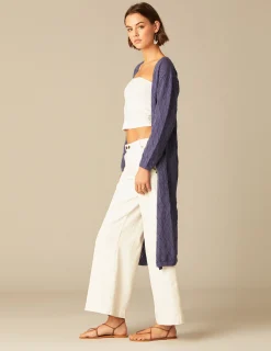 Nicoli Knitwear<BLUE LONG JACKET Arena