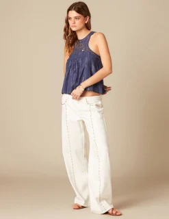 Nicoli Tops<BLUE LUREX STRIPED TOP Azules oscuros