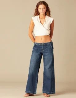 Nicoli Trousers|Denim<BLUE NN EMBROIDERED TROUSERS Azul vaquero