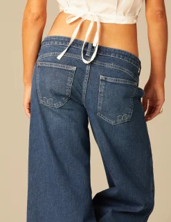 Nicoli Trousers|Denim<BLUE NN EMBROIDERED TROUSERS Azul vaquero