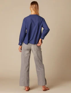 Nicoli Shirts & Blouses<BLUE PIN-TUCK SHIRT Azules oscuros