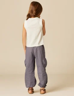 Nicoli Trousers<BLUE POCKET LINEN TROUSERS Azules