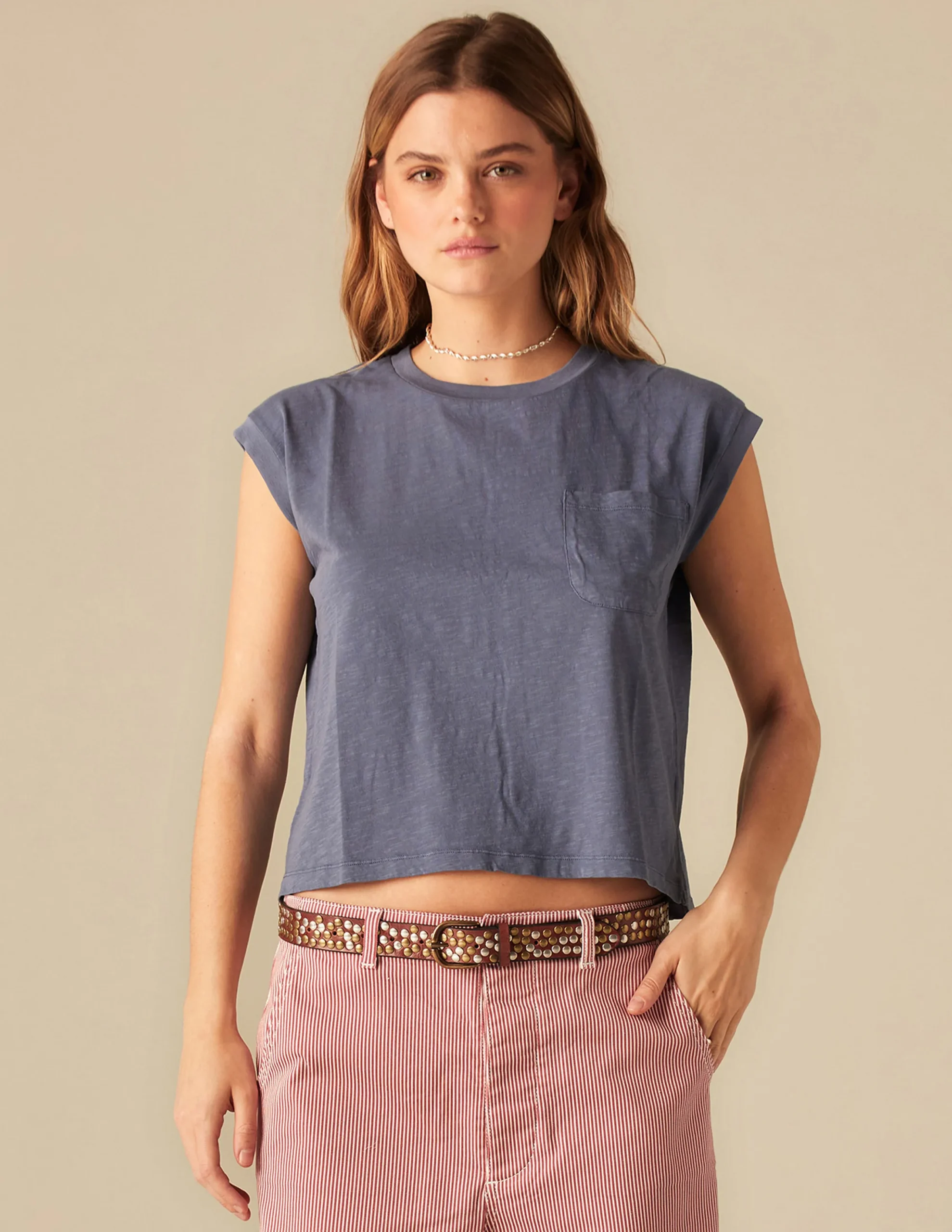 Nicoli T-shirts<BLUE POCKET SHIRT Blancos