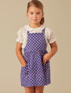 Nicoli Skirts<BLUE PRINT PINAFORE DRESS Azules