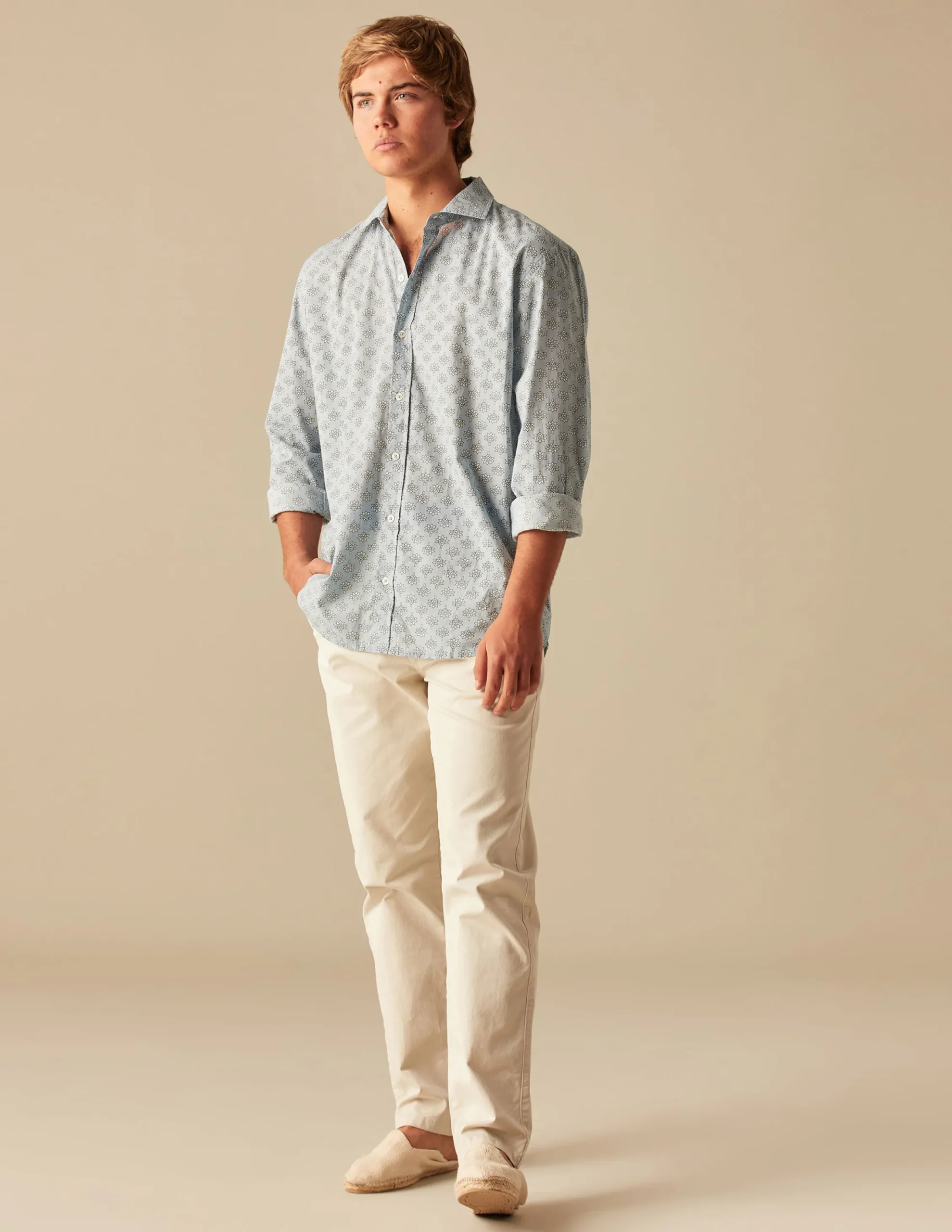 Nicoli Shirts<BLUE PRINT SHIRT Azules claros