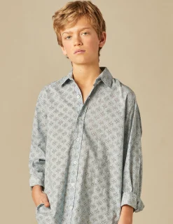 Nicoli Shirts<BLUE PRINT SHIRT Azules claros