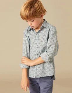 Nicoli Shirts<BLUE PRINT SHIRT Azules claros