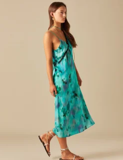 Nicoli Dresses<BLUE PRINTED DRESS Verde turquesa