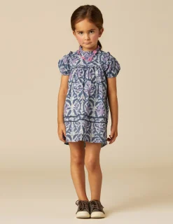 Nicoli Dresses<BLUE PRINTED DRESS Azules oscuros