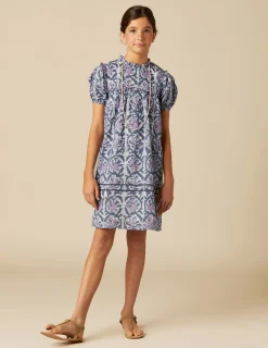 Nicoli Dresses<BLUE PRINTED DRESS Rosas