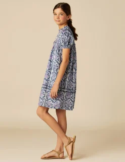 Nicoli Dresses<BLUE PRINTED DRESS Rosas