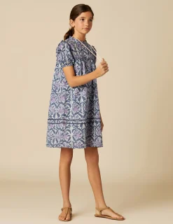 Nicoli Dresses<BLUE PRINTED DRESS Rosas