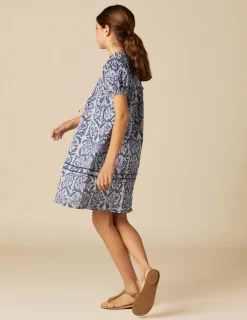 Nicoli Dresses<BLUE PRINTED DRESS Rosas