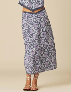 Nicoli Skirts<BLUE PRINTED SKIRT Rosas