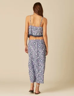 Nicoli Skirts<BLUE PRINTED SKIRT Rosas