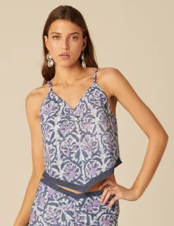 Nicoli Tops<BLUE PRINTED TOP Azules oscuros