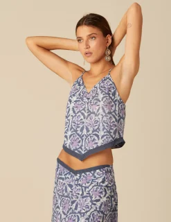 Nicoli Tops<BLUE PRINTED TOP Azules oscuros