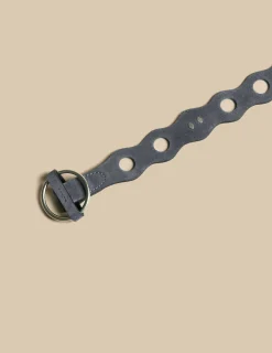 Nicoli Belts<BLUE RETRO SUEDE BELT Grises antracitas